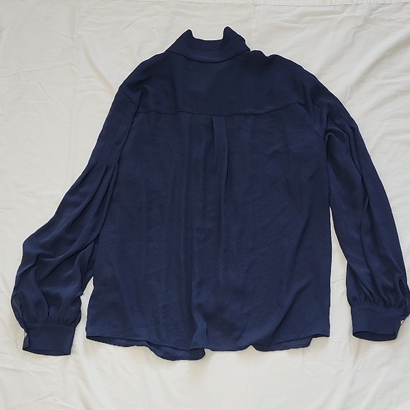 INC International Concepts Dark Blue Blouse - Picture 4 of 8